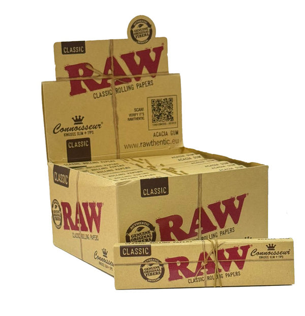 Raw Classic Connoisseur Kingsize Slim & Tips - Wholesale | 24 Per Box